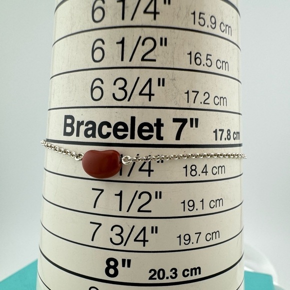 RARE Tiffany & Co. Red Jasper Bean Bracelet by Elsa Peretti in Sterling Silver - Picture 4 of 6